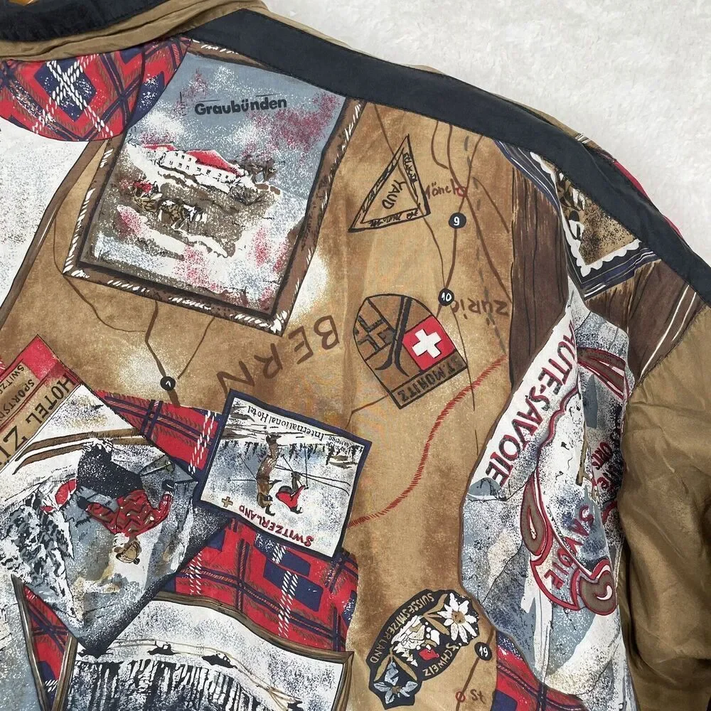 Vintage Studio Ray Track Jacket Womens Petite Med Silk Lined Switzerland Art - Picture 14 of 15